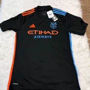 Adidas Black Jersey with Orange and Blue Accents